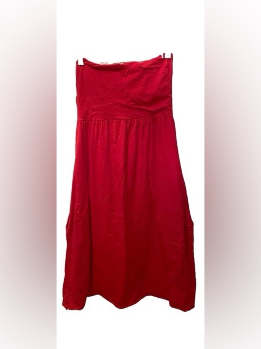 Velvet by Graham & Spencer Red A-line Tube Dress Strapless Tie Back Size M